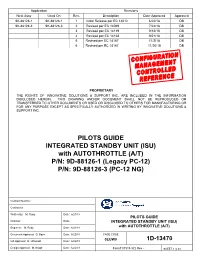 PILOTS GUIDE INTEGRATED STANDBY UNIT (ISU) with AUTOTHROTTLE (A/T) P/N: 9D-88126-1 (Legacy PC-12) P/N: 9D-88126-3 (PC-12 NG)