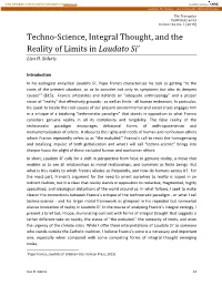 Techno-Science, Integral Thought, and the Reality of Limits in Laudato Si’ Lisa H
