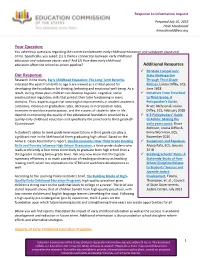 Your Question: You Asked Two Questions Regarding the Connection Between Early Childhood Education and Substance Abuse and Crime