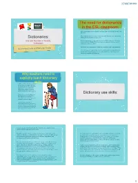 Dictionaries in the ESL Classroom