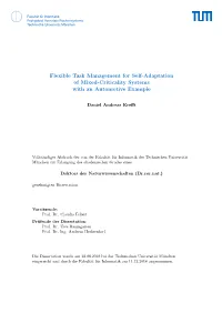 Flexible Task Management for Self-Adaptation of Mixed-Criticality Systems with an Automotive Example