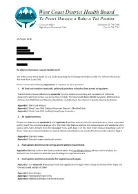 Policies and Standards and Guidelines Around Food Served to Inpatients