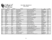 Public Match List March 19, 2021