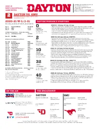 2 Dayton Vs. Smu 2020-21 W-L (1-0)