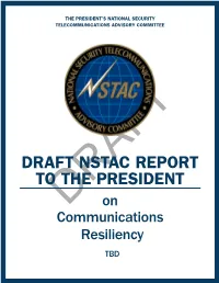 Draft Nstac Report to the President On