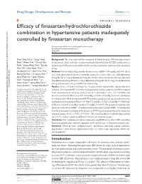 Efficacy of Fimasartan/Hydrochlorothiazide Combination in Hypertensive Patients Inadequately Controlled by Fimasartan Monotherapy