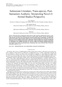Humanism Aesthetic: Interpreting Novel O, Animal Studies Perspective