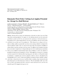 Kinematic First-Order Calving Law Implies Potential for Abrupt Ice-Shelf Retreat