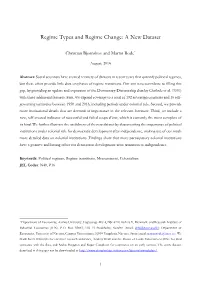 Regime Types and Regime Change: a New Dataset