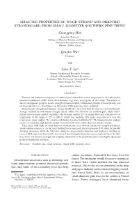 Selected Properties of Wood Strand and Oriented