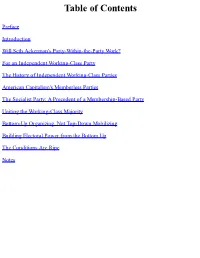 Table of Contents