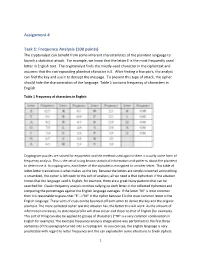 Assignment 4 Task 1: Frequency Analysis (100 Points)