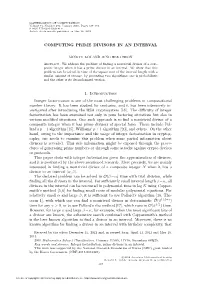 Computing Prime Divisors in an Interval