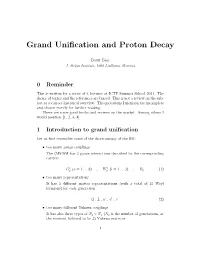 Grand Unification and Proton Decay