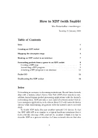 How to XDP (With Snabb)