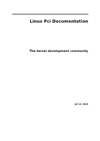 Linux Pci Documentation