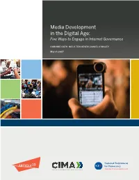 Media Development in the Digital Age: Five Ways to Engage in Internet Governance