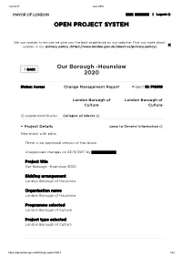 Our Borough -Hounslow 2020 OPEN PROJECT SYSTEM