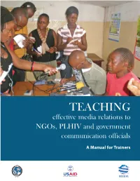 Teaching Effective Media Relations to Ngos, PLHIV, And