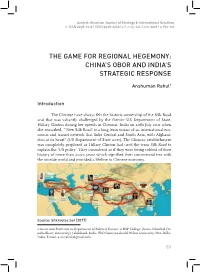 The Game for Regional Hegemony: China's Obor and India's Strategic Response