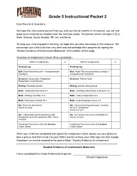 Grade 5 Instructional Packet 2
