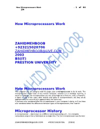 How Microprocessors Work E 1 of 64 ZM