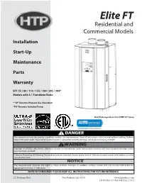 Installation Manual and Warranty Condensate Level and Prevents Condensate from Backing up Into the • CSD-1 Form Combustion System