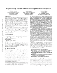 Magicpairing: Apple's Take on Securing Bluetooth Peripherals