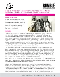 Native American Music from Wounded Knee to the Billboard Charts: a Document Based Exploration OVERVIEW