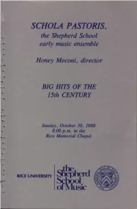 Of Music PROGRAM