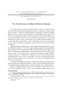 Presence of Julian Tuwim in Lithuania