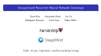 Unsupervised Recurrent Neural Network Grammars