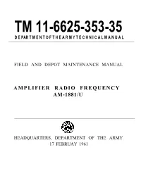 Amplifier Radio Frequency Am-1881/U