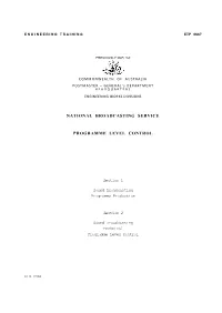 National Broadcasting Service Programme Level Control
