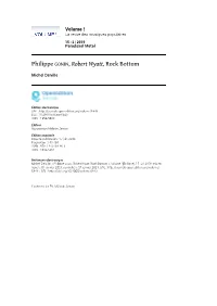 Philippe GONIN, Robert Wyatt, Rock Bottom