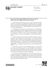 Security Council Distr.: General 3 November 2020