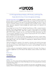 Simplify Your Digital Life ______LYCOS Appoints Ramesh Reddy As ED (Finance) and Group CFO