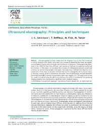 Ultrasound Elastography: Principles and Techniques