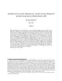 Affirmative Action, Mismatch, and Economic Mobility