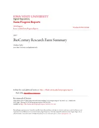 Biocentury Research Farm Summary Andrew Suby Iowa State University, Asuby@Iastate.Edu