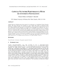 Capsule Network Performance with Autonomous Navigation