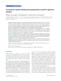 Consensus-Based Training and Assessment Model for General Surgery