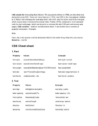 CSS Cheat Sheet