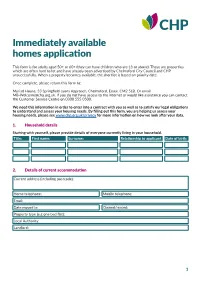 Immediately Available Homes Application