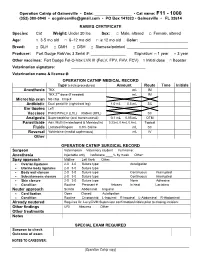 Operation Catnip Medical Records