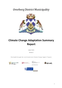 Overberg District Municipality Climate Change Summary Report