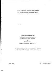 Published Simultaneously by the University of Natal As Development Studies Unit Working Paper No.8