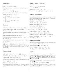 Sequences Systems Convolution Dirac's Delta Function Fourier