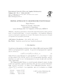 Simple Approach to Gegenbauer Polynomials