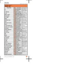 SONG LIST Song Title No
